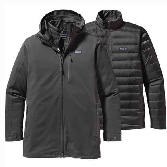 NWOT Patagonia Tres 3 In 1 Parka Ski Snowboard Coat Jacket Grey Size XL - Picture 2 of 11